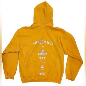 Shadow Hill LA Mustard Yellow Graphic Hoodie M